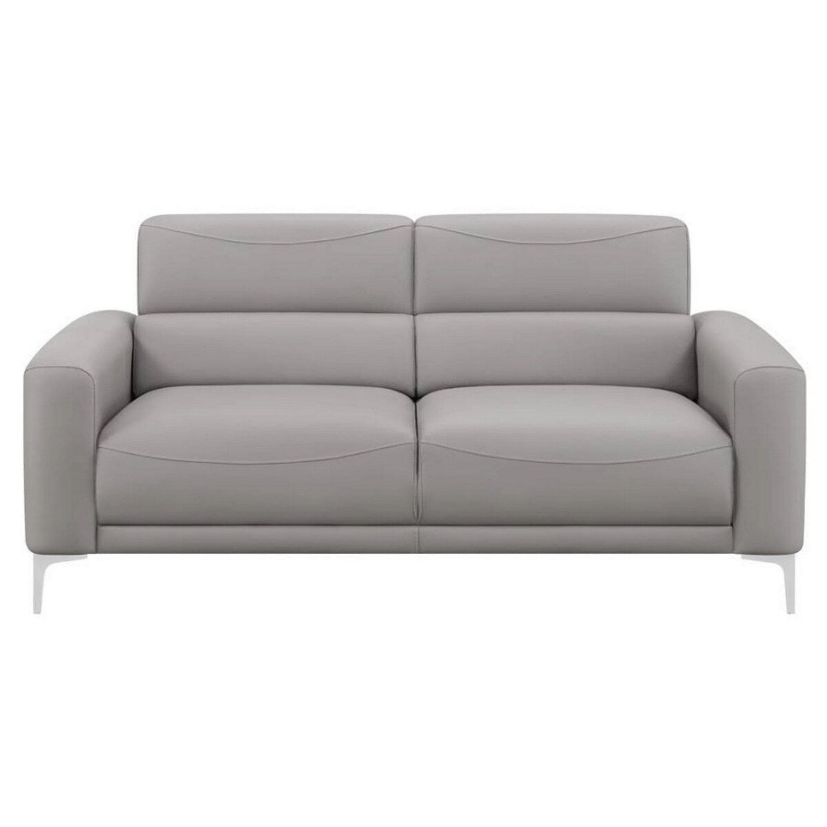 Finn 75 Inch Modern Sofa, Sleek Channel Tufting, Taupe Brown Faux Leather