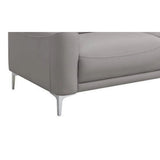 Finn 75 Inch Modern Sofa, Sleek Channel Tufting, Taupe Brown Faux Leather