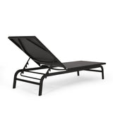 Finn Outdoor Aluminum and Outdoor Mesh Outdoor Chaise Lounge by Christopher Knight Home