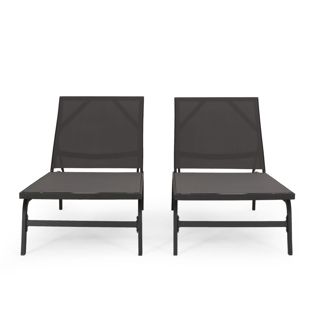 Finn Outdoor Aluminum and Outdoor Mesh Outdoor Chaise Lounge by Christopher Knight Home