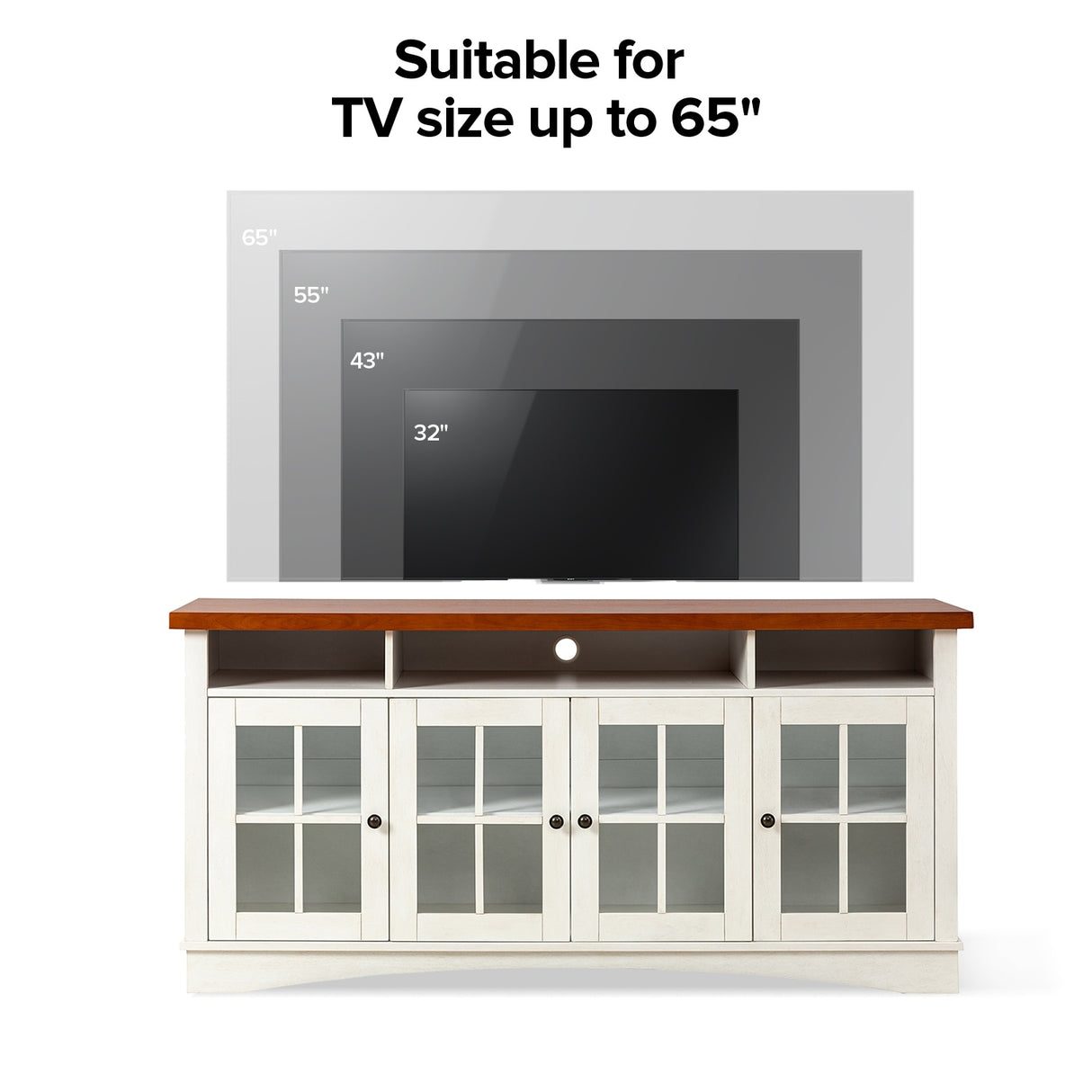 Fiona Modern Storage TV Stand with Adjustable Shelves by HULALA HOME