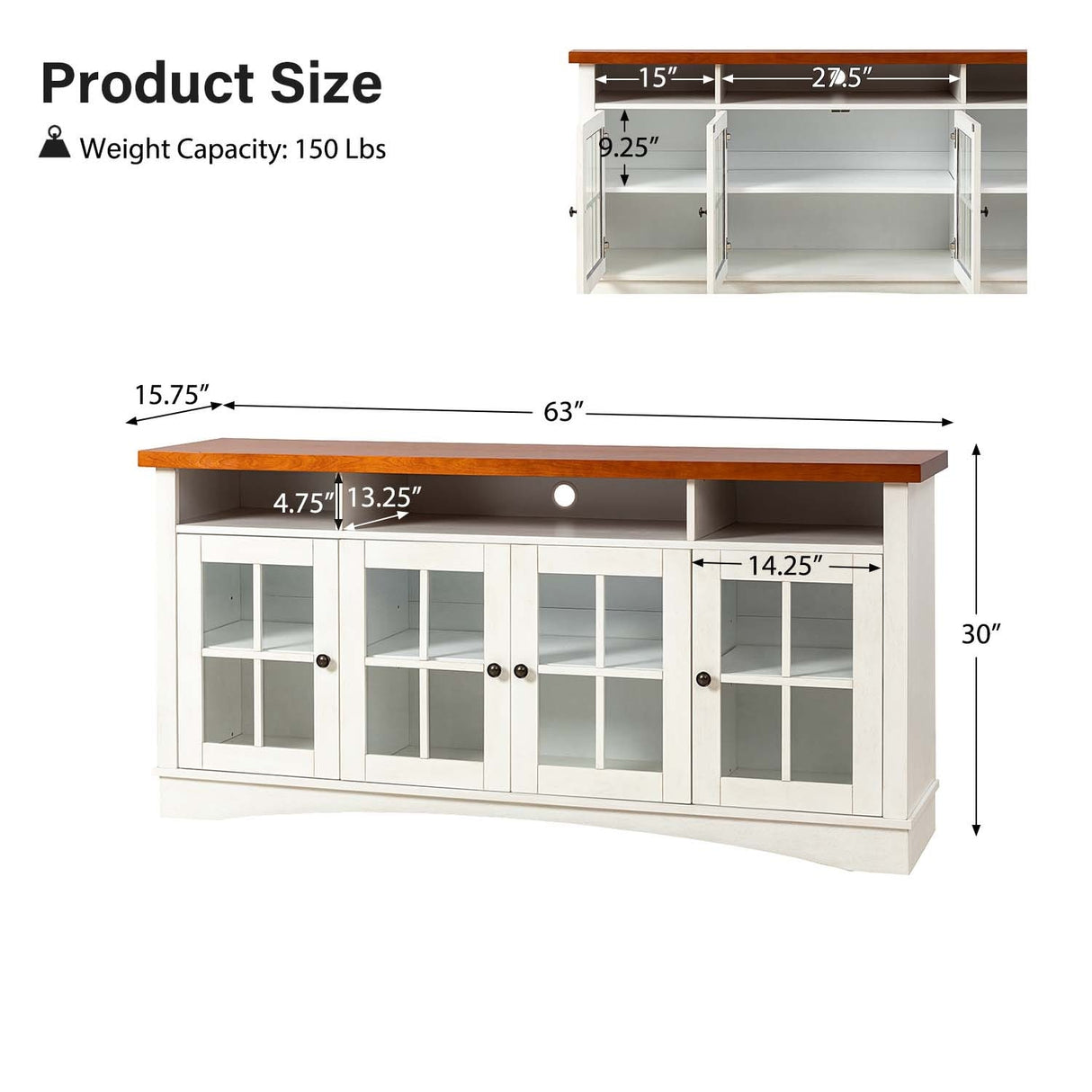 Fiona Modern Storage TV Stand with Adjustable Shelves by HULALA HOME