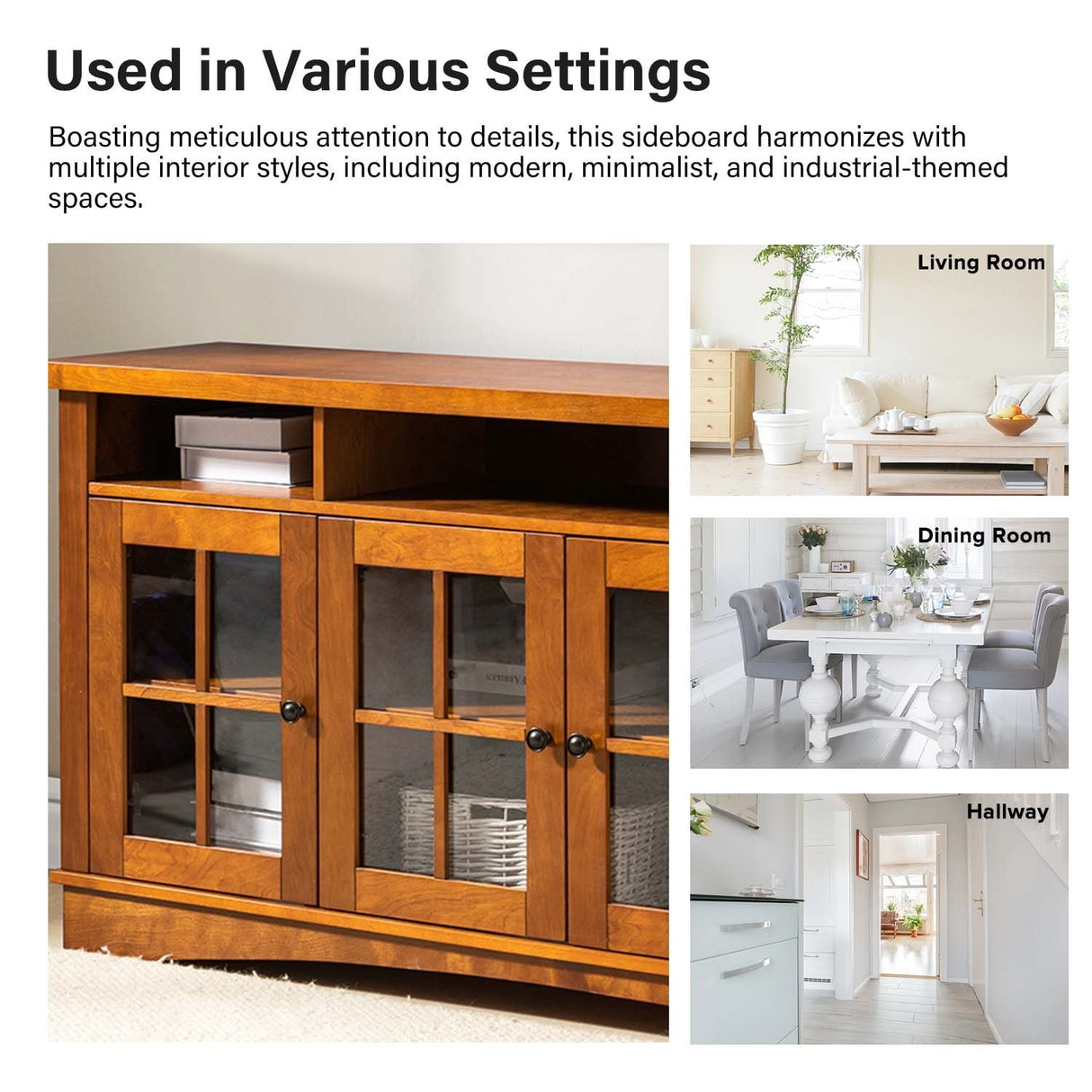 Fiona Modern Storage TV Stand with Adjustable Shelves by HULALA HOME
