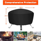 Fire Pit Cover Round, Outdoor Firepit Covers Waterproof, Large Fire Pit Cover with Drawstring and Carry Bag