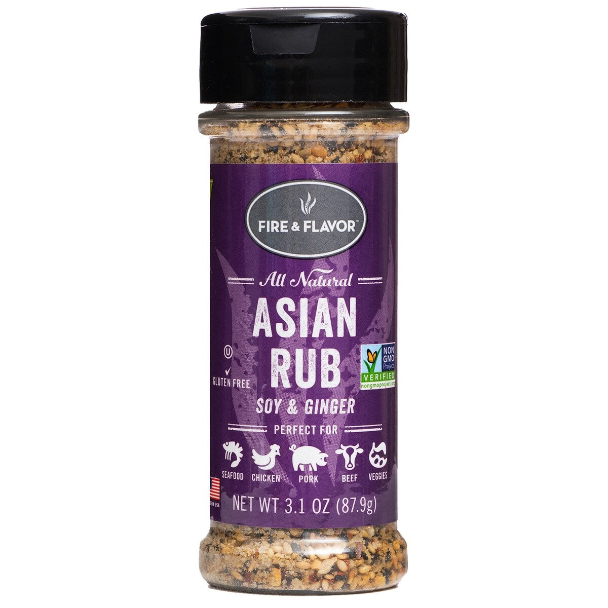 Fire & Flavor FFF153 All Natural Asian Rub, 3.1 Oz