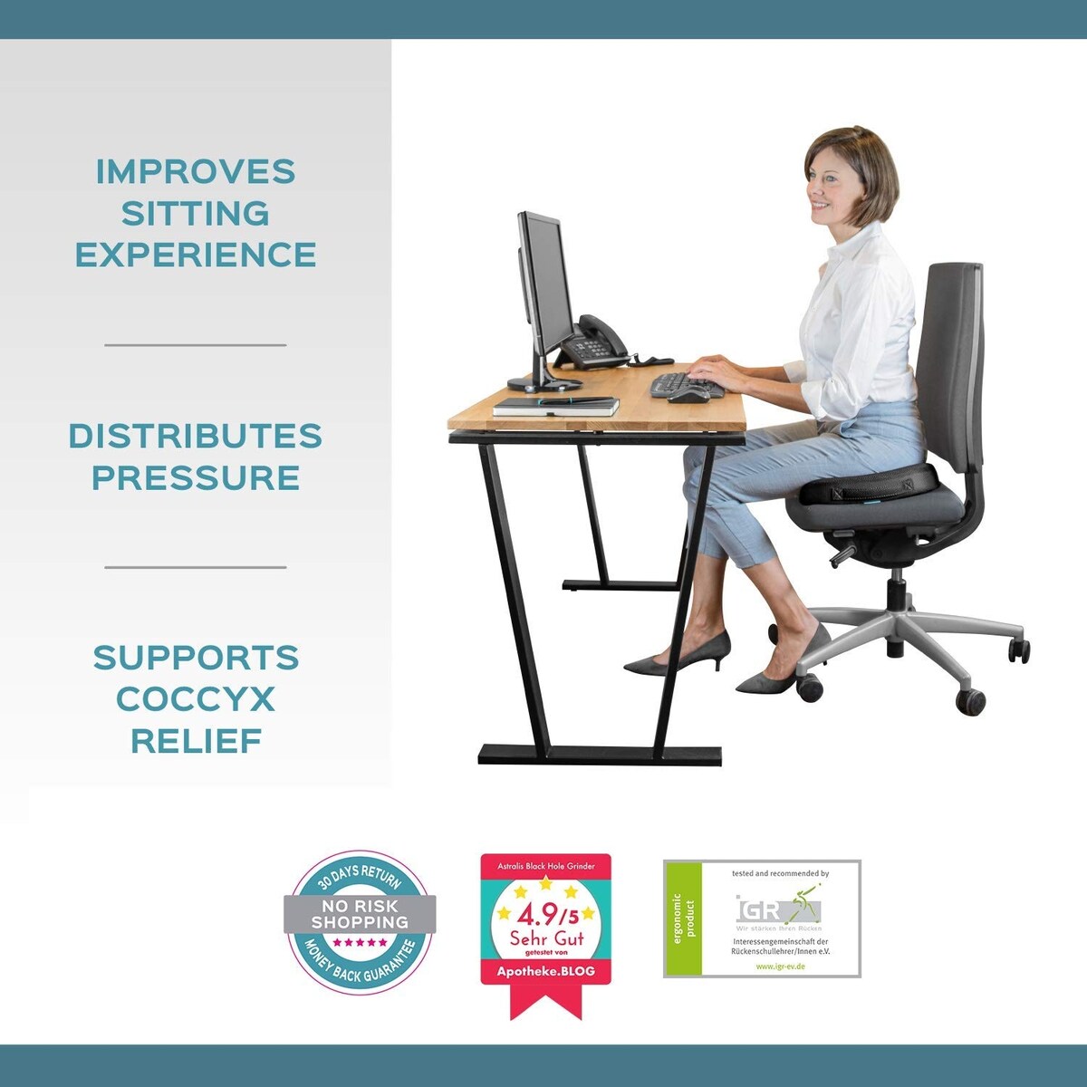 Firm Orthopedic Donut Pillow and Home Office Soft Seat Cushion (Large Orthopedic Cushion)