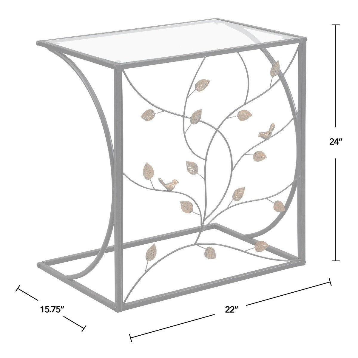 FirsTime & Co. Bronze Lark and Branches Farmhouse End Table, Metal Frame