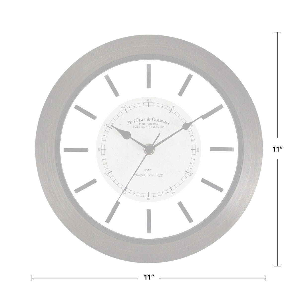 FirsTime & Co. Foundry Bronze Wall Clock, American Crafted, Dark Brown, Plastic, 11 x 1.5 x 11 in