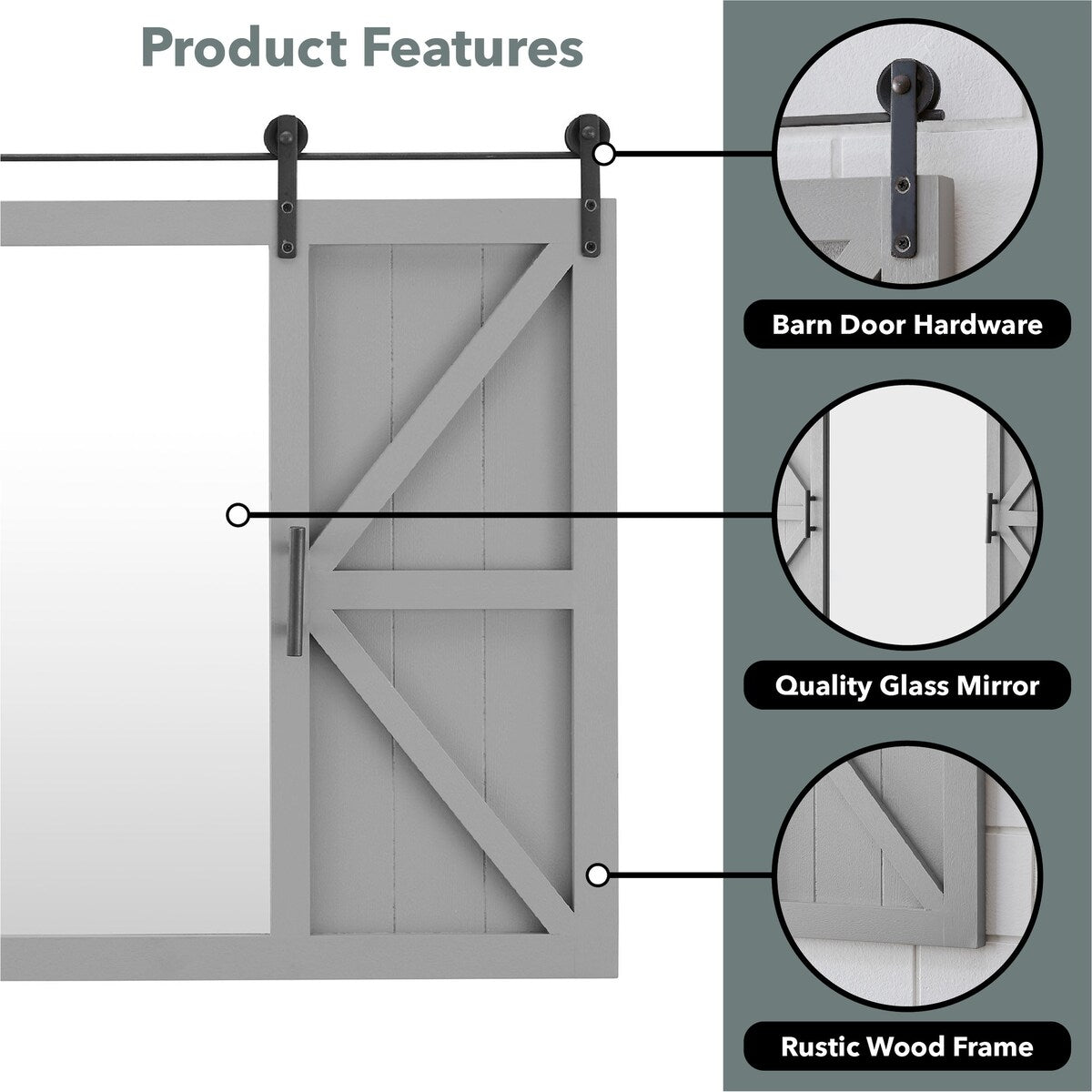 FirsTime & Co. Hayloft Farmhouse Barn Door Mirror