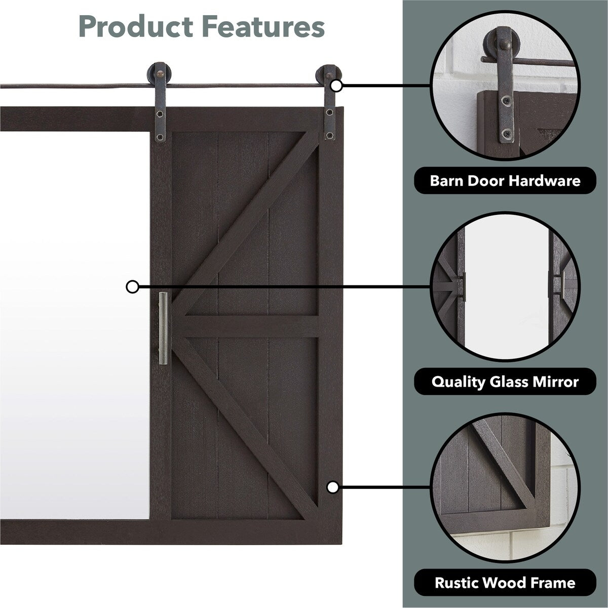 FirsTime & Co. Hayloft Farmhouse Barn Door Mirror