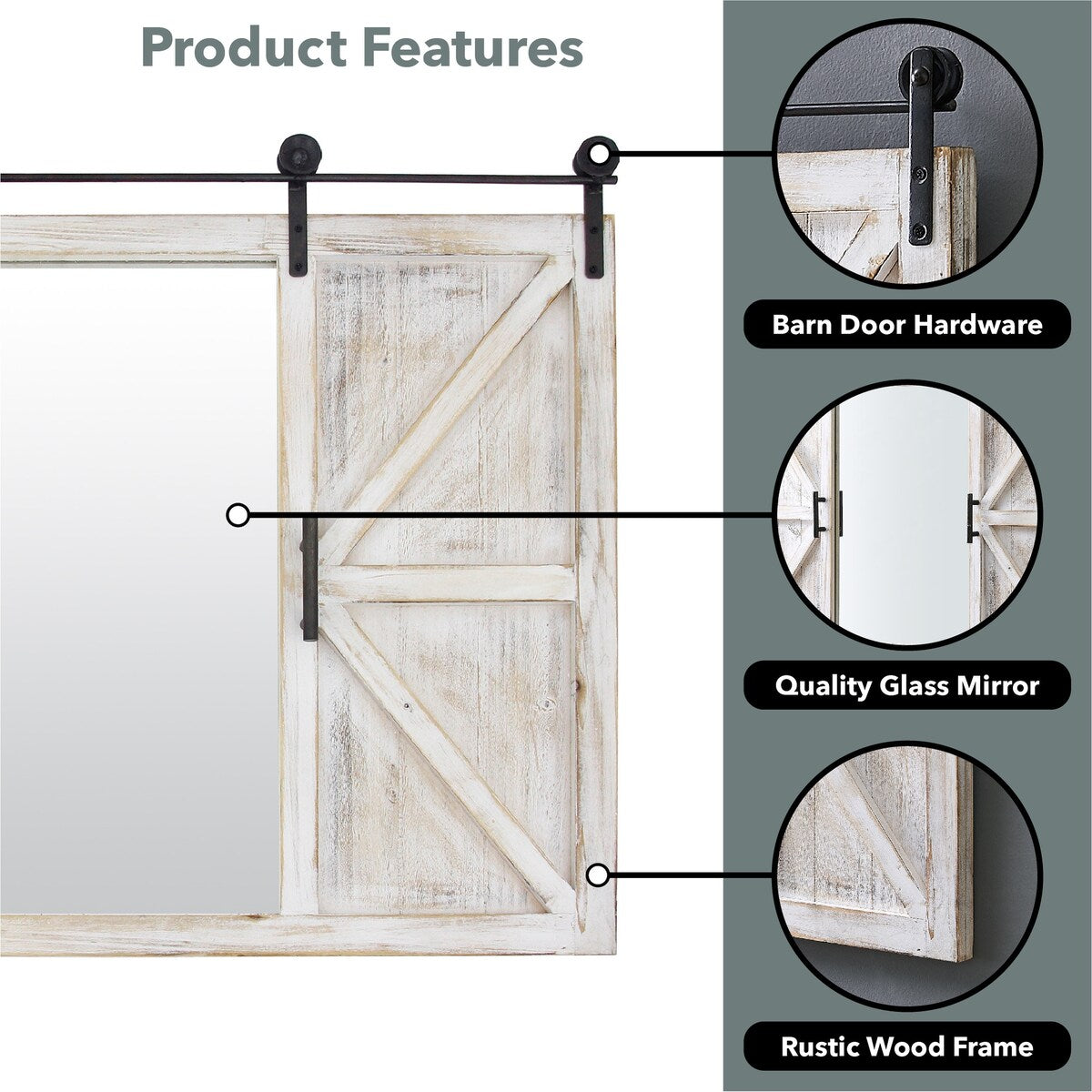 FirsTime & Co. Hayloft Farmhouse Barn Door Mirror