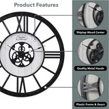 FirsTime & Co. Lowell Large Shiplap Farmhouse Clock, American Crafted, Distressed Black, Plastic, 40 x 2 x 40 in