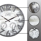 FirsTime & Co. Shiplap Farmhouse Outdoor Wall Clock, Plastic, 18 x 2.5 x 18 in, American Designed