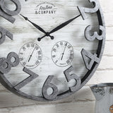 FirsTime & Co. Shiplap Farmhouse Outdoor Wall Clock, Plastic, 18 x 2.5 x 18 in, American Designed