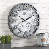 FirsTime & Co. Shiplap Farmhouse Outdoor Wall Clock, Plastic, 18 x 2.5 x 18 in, American Designed