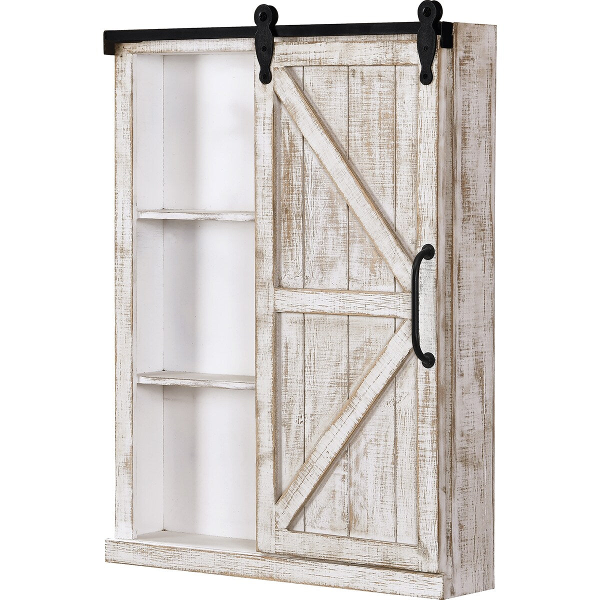 FirsTime & Co. Winona Farmhouse Barn Door Cabinet Mirror, Mirror, 21 x 5.5 x 28 in, American Designed