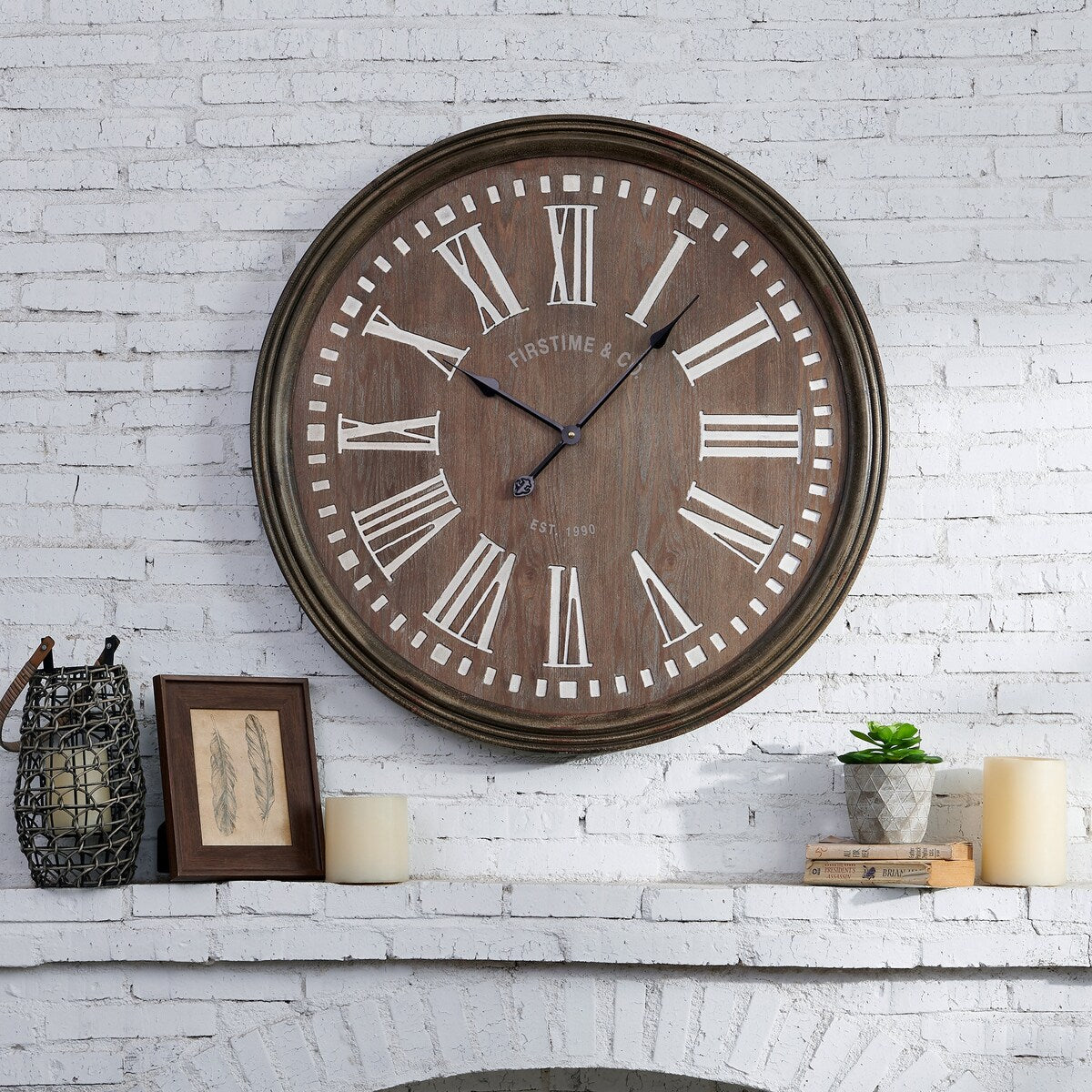 FirsTime & Co. Carver Farmhouse Wall Clock, American Crafted, Brown, Metal, 31 x 3 x 31 in