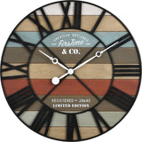 FirsTime & Co. Colorful Maritime Farmhouse Planks Clock, American Crafted, Multi-Color, Wood, 24 x 2 x 24 in