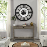 FirsTime & Co. Lowell Large Shiplap Farmhouse Clock, American Crafted, Distressed Black, Plastic, 40 x 2 x 40 in