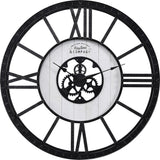 FirsTime & Co. Lowell Large Shiplap Farmhouse Clock, American Crafted, Distressed Black, Plastic, 40 x 2 x 40 in