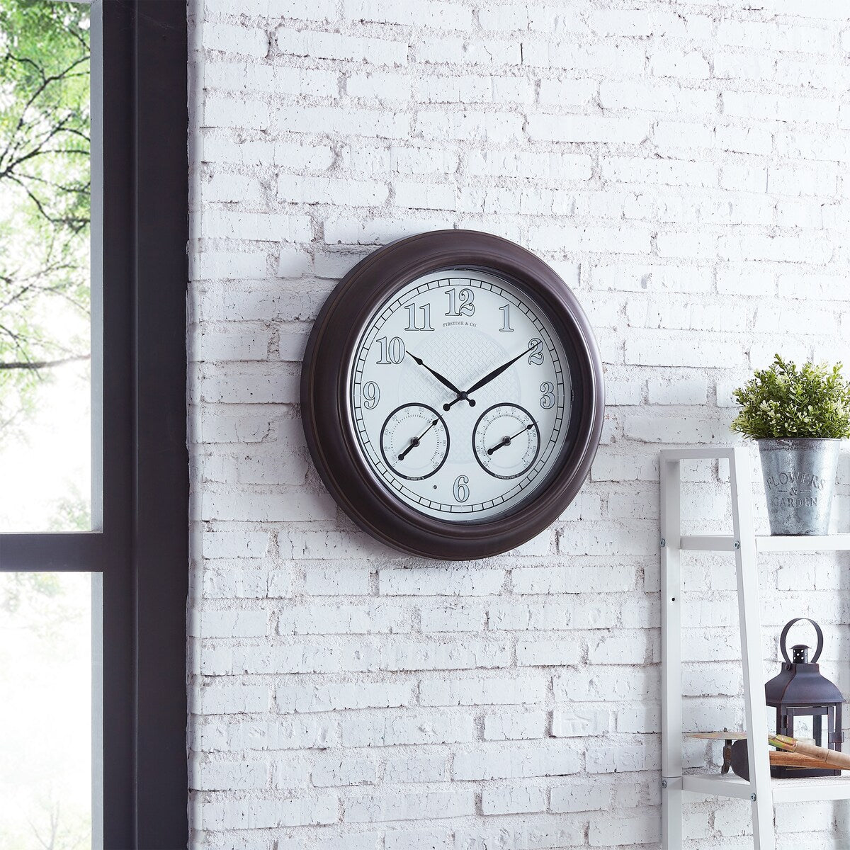 FirsTime & Co. Luminous LED Outdoor Clock, American Crafted, Oil Rubbed Bronze, Plastic, 18 x 2 x 18 in