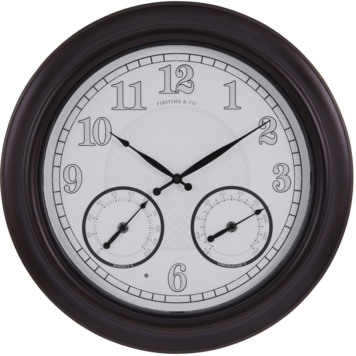 FirsTime & Co. Luminous LED Outdoor Clock, American Crafted, Oil Rubbed Bronze, Plastic, 18 x 2 x 18 in