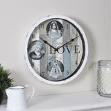 FirsTime & Co. Rustic Farmhouse Expressions Frame Wall Clock, American Crafted, Chipped White, Plastic, 10 x 2 x 10 in