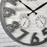 FirsTime & Co. Shiplap Farmhouse Outdoor Wall Clock, Plastic, 18 x 2.5 x 18 in, American Designed