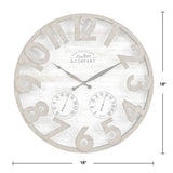 FirsTime & Co. Shiplap Farmhouse Outdoor Wall Clock, Plastic, 18 x 2.5 x 18 in, American Designed