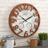 FirsTime & Co. Shiplap Farmhouse Outdoor Wall Clock, Plastic, 18 x 2.5 x 18 in, American Designed