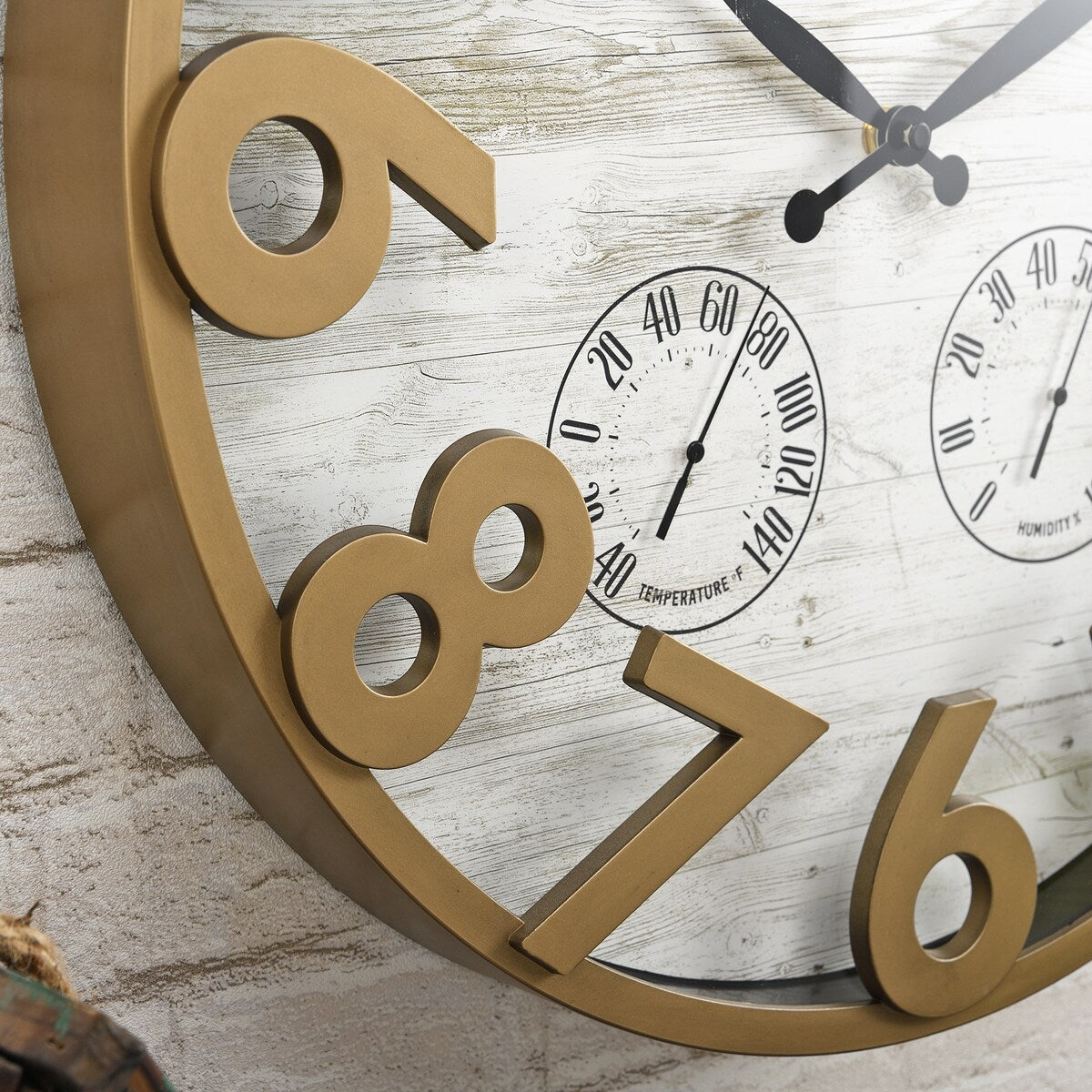 FirsTime & Co. Shiplap Farmhouse Outdoor Wall Clock, Plastic, 18 x 2.5 x 18 in, American Designed
