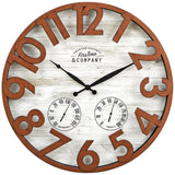 FirsTime & Co. Shiplap Farmhouse Outdoor Wall Clock, Plastic, 18 x 2.5 x 18 in, American Designed