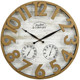 FirsTime & Co. Shiplap Farmhouse Outdoor Wall Clock, Plastic, 18 x 2.5 x 18 in, American Designed