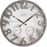 FirsTime & Co. Shiplap Farmhouse Outdoor Wall Clock, Plastic, 18 x 2.5 x 18 in, American Designed