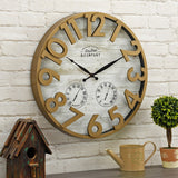 FirsTime & Co. Shiplap Farmhouse Outdoor Wall Clock, Plastic, 18 x 2.5 x 18 in, American Designed
