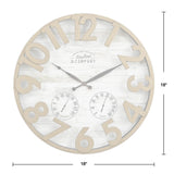FirsTime & Co. Shiplap Farmhouse Outdoor Wall Clock, Plastic, 18 x 2.5 x 18 in, American Designed