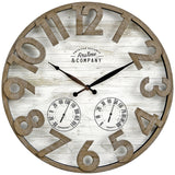 FirsTime & Co. Shiplap Farmhouse Outdoor Wall Clock, Plastic, 18 x 2.5 x 18 in, American Designed