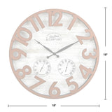 FirsTime & Co. Shiplap Farmhouse Outdoor Wall Clock, Plastic, 18 x 2.5 x 18 in, American Designed