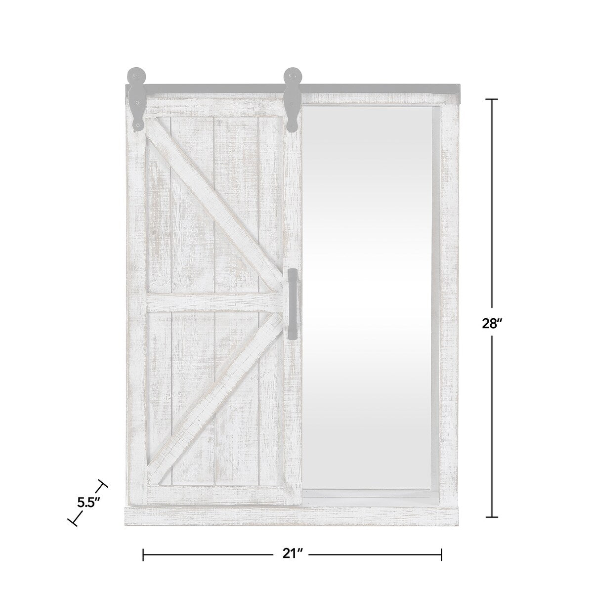 FirsTime & Co. Winona Farmhouse Barn Door Cabinet Mirror, Mirror, 21 x 5.5 x 28 in, American Designed