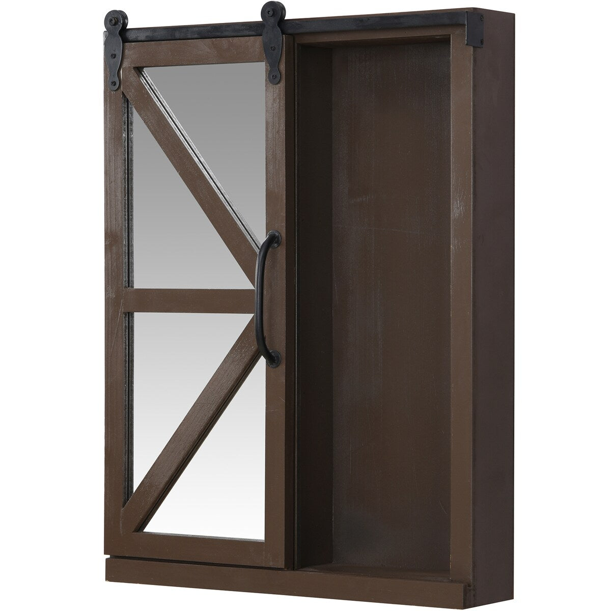 FirsTime & Co. Winona Farmhouse Barn Door Cabinet Mirror, Mirror, 21 x 5.5 x 28 in, American Designed