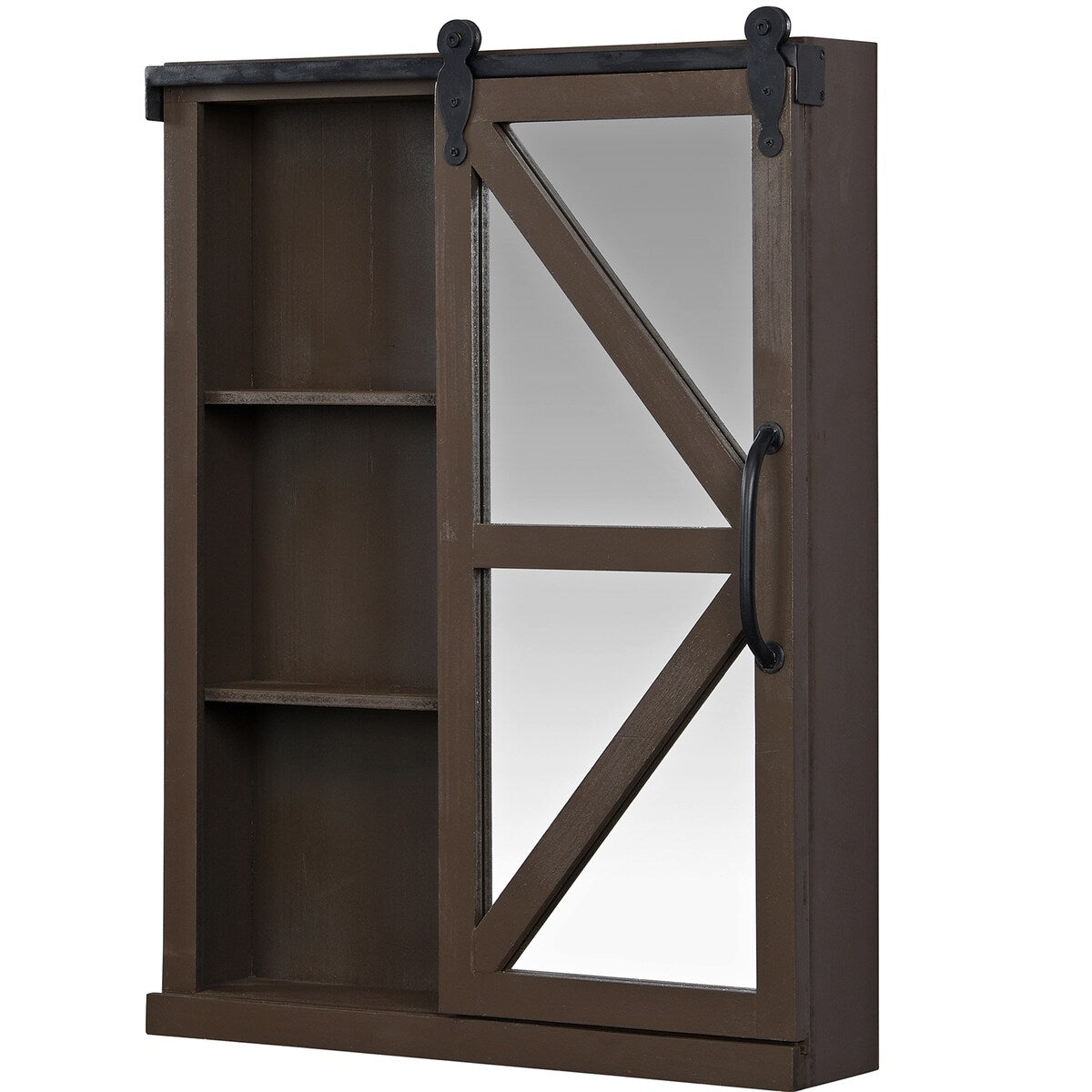 FirsTime & Co. Winona Farmhouse Barn Door Cabinet Mirror, Mirror, 21 x 5.5 x 28 in, American Designed