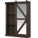 FirsTime & Co. Winona Farmhouse Barn Door Cabinet Mirror, Mirror, 21 x 5.5 x 28 in, American Designed