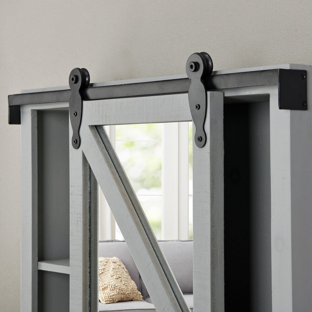 FirsTime & Co. Winona Farmhouse Barn Door Cabinet Mirror, Mirror, 21 x 5.5 x 28 in, American Designed