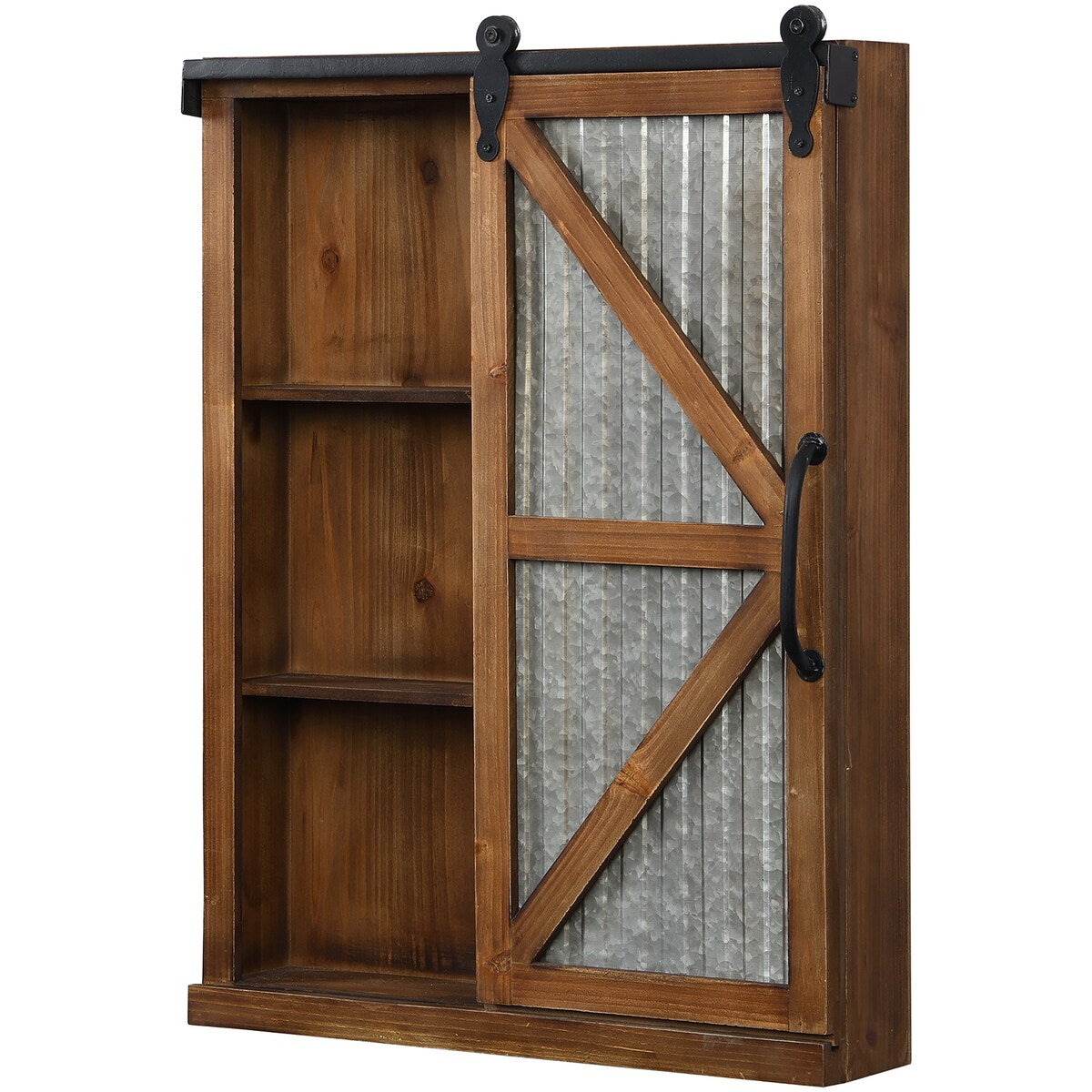FirsTime & Co. Winona Farmhouse Barn Door Cabinet Mirror, Mirror, 21 x 5.5 x 28 in, American Designed