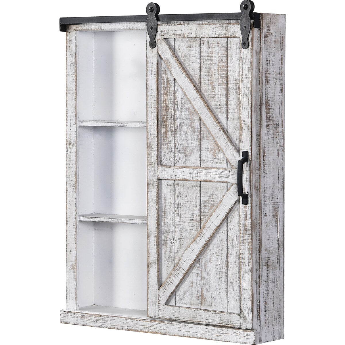 FirsTime & Co. Winona Farmhouse Barn Door Cabinet Mirror, Mirror, 21 x 5.5 x 28 in, American Designed