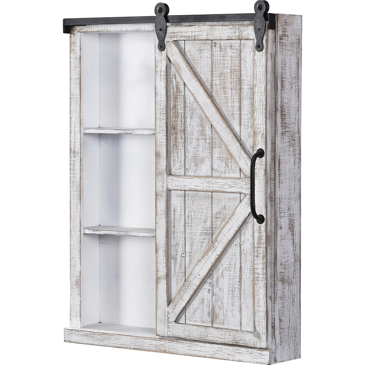 FirsTime & Co. Winona Farmhouse Barn Door Cabinet Mirror, Mirror, 21 x 5.5 x 28 in, American Designed