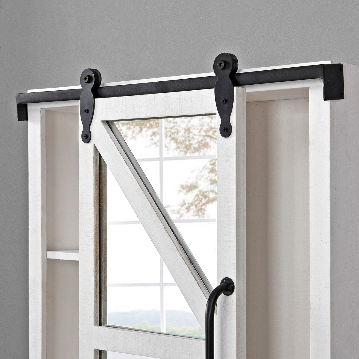 FirsTime & Co. Winona Farmhouse Barn Door Cabinet Mirror, Mirror, 21 x 5.5 x 28 in, American Designed