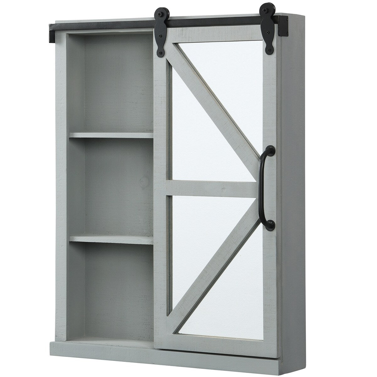 FirsTime & Co. Winona Farmhouse Barn Door Cabinet Mirror, Mirror, 21 x 5.5 x 28 in, American Designed
