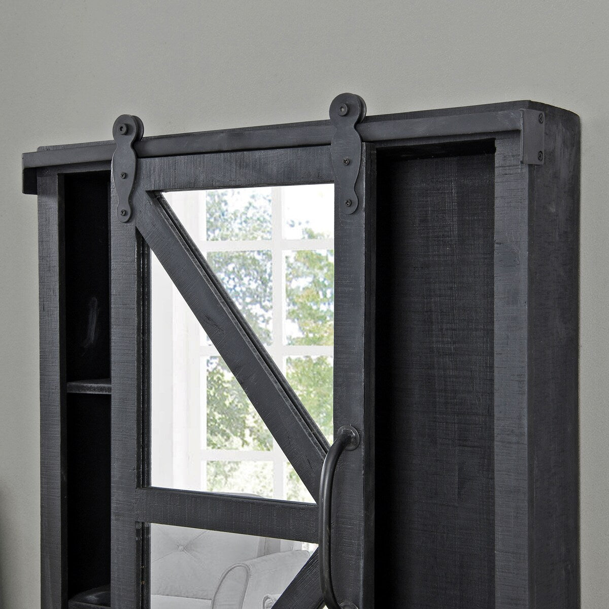 FirsTime & Co. Winona Farmhouse Barn Door Cabinet Mirror, Mirror, 21 x 5.5 x 28 in, American Designed