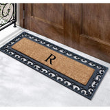 Non Slip Coir Low Profile Myla Monogrammed Entry Doormat, 17.7"x47.25"